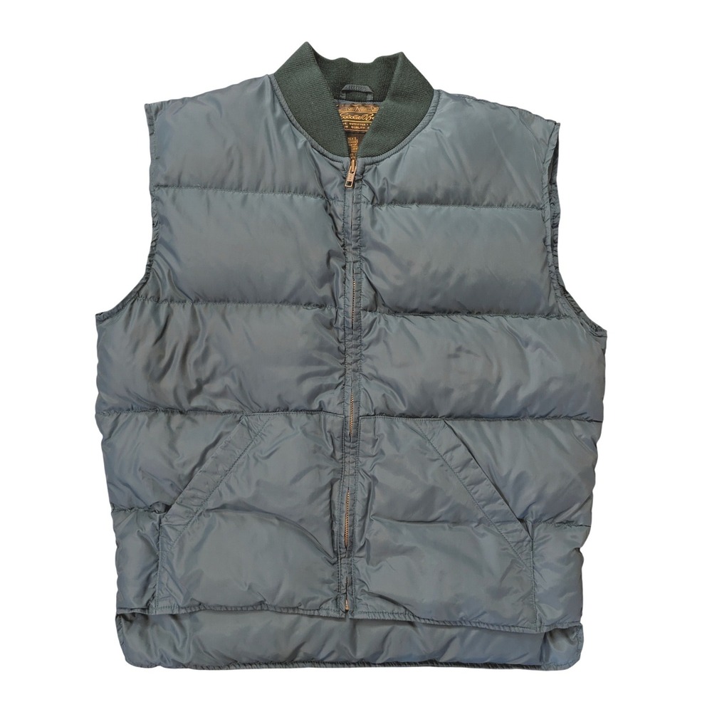 Vintage 80s/90s Eddie Bauer Goose Down Puffer Vest Men's M Navy Blue Black Tag